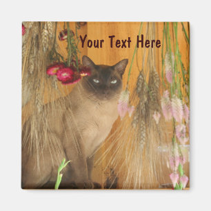 Siamese kat Posing Animal Photography Magnet #3