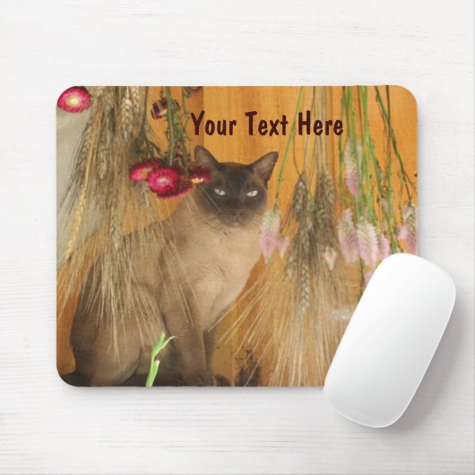 Siamese kat Posing Animal Photography Mousepad #3 Muismat (Met muis)