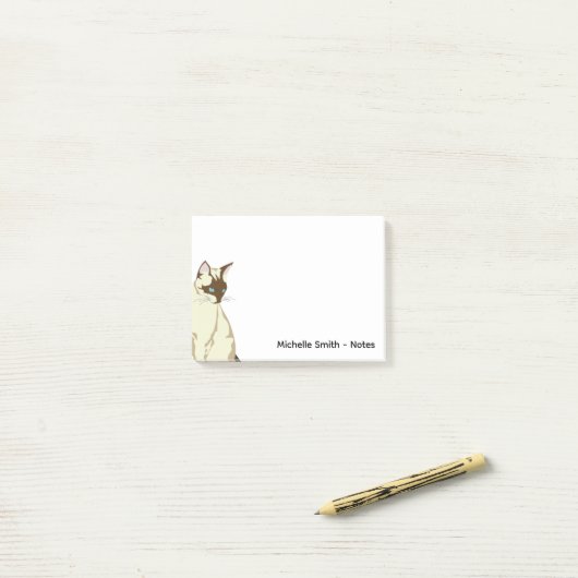 Siamese Kat Post-it® Notes (Op bureau)