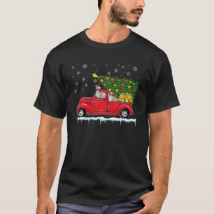 Siamese kat Red Car Truck Kerstboom Santa Xma T-shirt