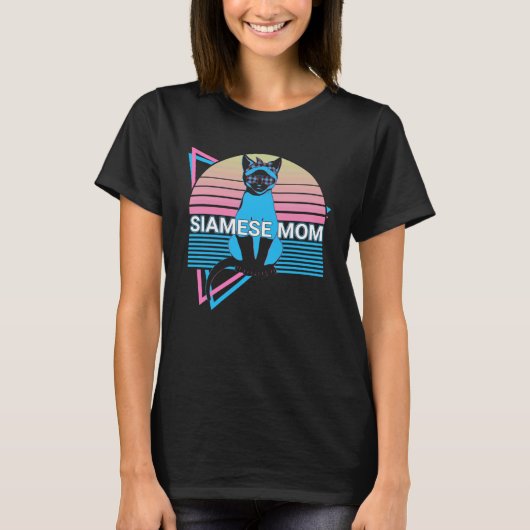 Siamese Kat Retro Siamese Moeder T-shirt (Voorkant)