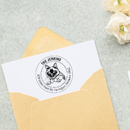 Siamese Kat Return-adres Rubberstempel