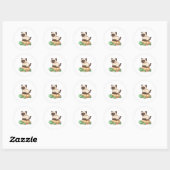 Siamese kat rijdt op schildpad Kopie Ronde Sticker (Vel)