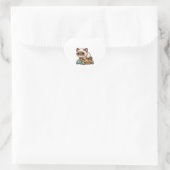 Siamese kat rijdt schildpad hart sticker (Tas)