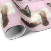 Siamese Kat roze achtergrond Cadeaupapier (Rol Hoek)