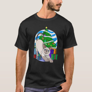 Siamese Kat Santa Kerstboom Kerstmis Decoratie T-shirt