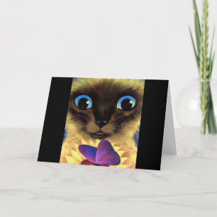 Siamese kat schilderen met vlinder - Multi Kaart