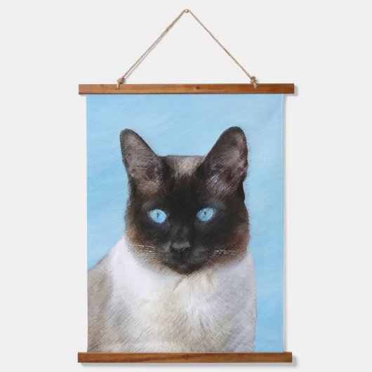 Siamese kat schilderij originele dierlijke kunst hangend wandkleed (Voorkant)