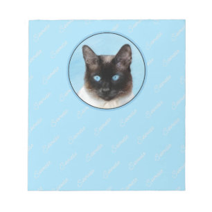 Siamese kat schilderij originele dierlijke kunst notitieblok