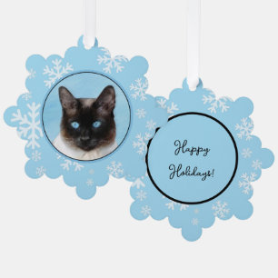 Siamese kat schilderij originele dierlijke kunst ornament kaart