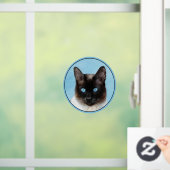 Siamese kat schilderij originele dierlijke kunst raamsticker (Huis)