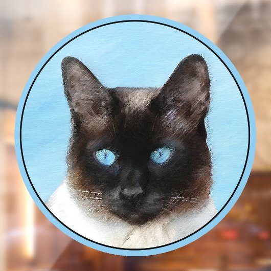 Siamese kat schilderij originele dierlijke kunst raamsticker (Vel 2)