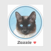 Siamese kat schilderij originele dierlijke kunst sticker (Vel)
