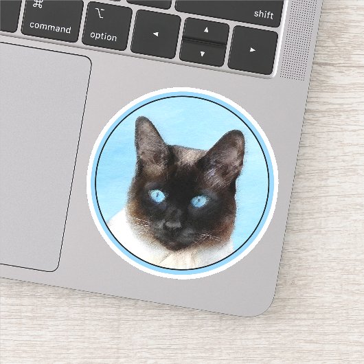 Siamese kat schilderij originele dierlijke kunst sticker (Detail)