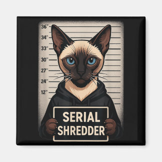 Siamese Kat Serieel Vernieler Mugshot Grappig Huis Magneet