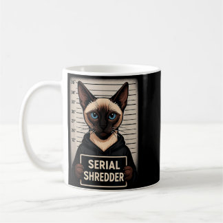 Siamese Kat Seriemoordenaar Mugshot Grappig Huisdi Koffiemok