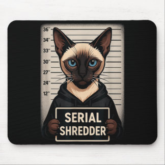 Siamese Kat Seriemoordenaar Mugshot Grappig Huisdi Muismat