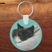 Siamese kat sluit de buis af. BG Colour Sleutelhan Sleutelhanger (Voorkant)
