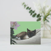 Siamese kat sluit DIY-Briefkaart af Briefkaart (Staand voorkant)