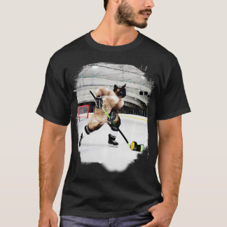 Siamese kat spelen ijshockey t-shirt