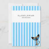 Siamese kat Striped Birthday Invitation Kaart (Achterkant)