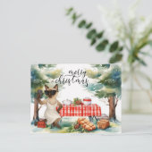 Siamese kat stuurt bericht Vrolijk kerstfeest Feestdagenkaart (Staand voorkant)