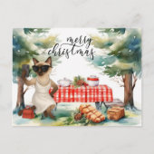 Siamese kat stuurt bericht Vrolijk kerstfeest Feestdagenkaart (Voorkant)
