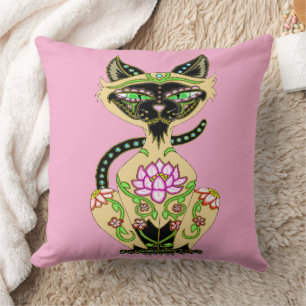 Siamese kat Sugar Skull Kussen
