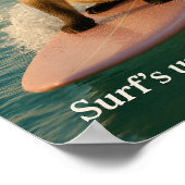 Siamese kat surft 'vang me dan als je kan' poster (Hoek)