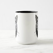 Siamese Kat Tattoo Patroon in Zwart-Wit Mok (Midden)