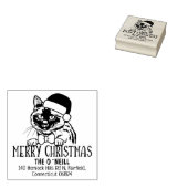 Siamese kat terug adres kerst rubberstempel (Gestempeld)
