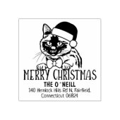 Siamese kat terug adres kerst rubberstempel (Afrduk)