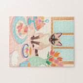 Siamese Kat Thee Tijd Legpuzzel (Horizontaal)
