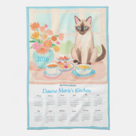 Siamese Kat, Theekopjes & Theedoek Kalender Ook