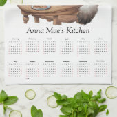 Siamese Kat & Theetijd Keukenhanddoek Kalender (Gevouwen)
