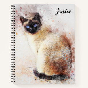 Siamese Kat Thema Notitieboek Aangepast