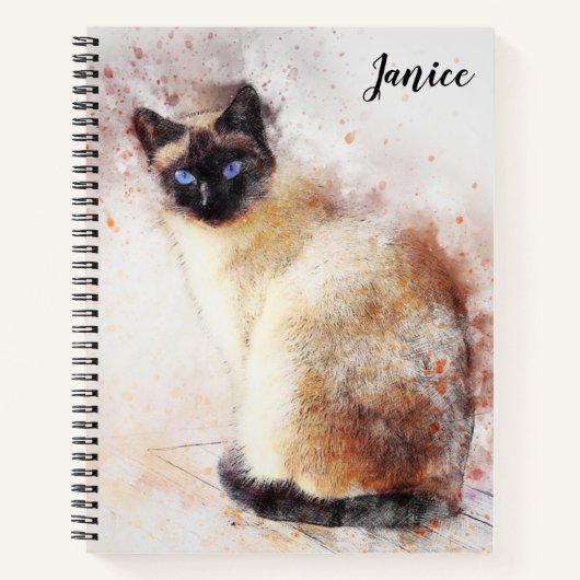 Siamese Kat Thema Notitieboek Aangepast (Voorkant)