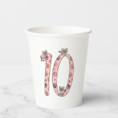 Siamese kat tiende verjaardag bij katten papieren bekers (Voorkant)