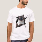 Siamese kat. Torn Cloth, Kitten T-shirt (Voorkant)