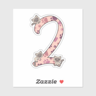 Siamese kat tweede verjaardag voor katten bij kind sticker