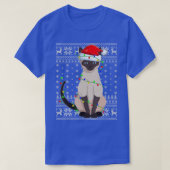 Siamese kat Ugly Sweater Style Santa Siamese Cat C T-shirt (Design voorkant)