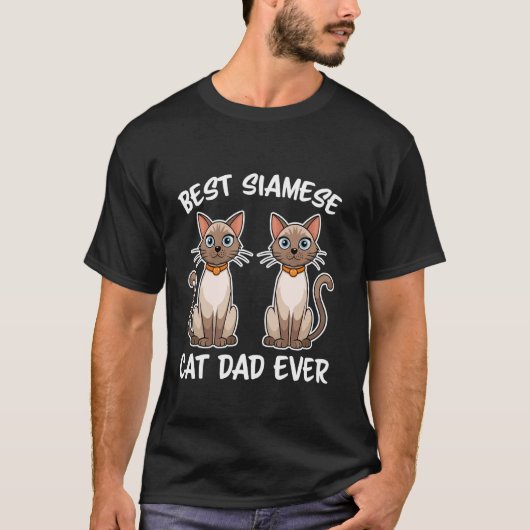 Siamese Kat Vader Grappige Siamese Kat T-shirt (Voorkant)