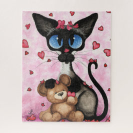 Siamese Kat Valentijnsdag door Bihrle Legpuzzel