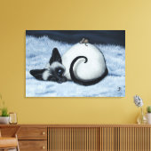 Siamese kat van BihrLe Canvas Art Print (Insitu (Woonkamer))