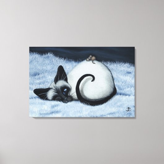 Siamese kat van BihrLe Canvas Art Print (Voorkant)