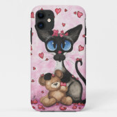 Siamese kat van BiHrLe iPhone Case (Achterkant)