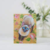 Siamese Kat van het Punt van de chocolade op Briefkaart (Staand voorkant)