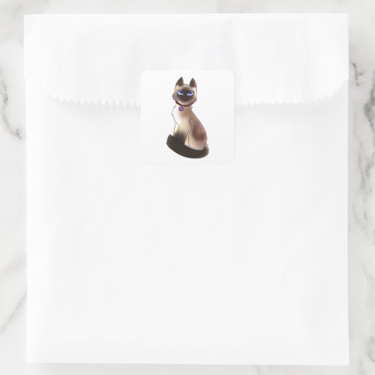 Siamese kat vierkante sticker (Tas)