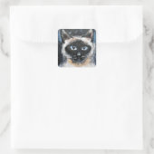 Siamese kat vierkante sticker (Tas)