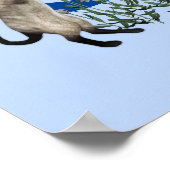 Siamese Kat Vlinder Bloemen Monogram Initiaal G Poster (Hoek)